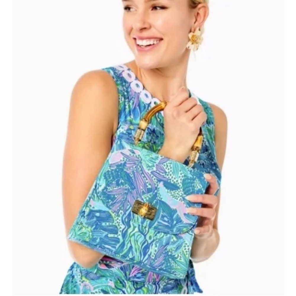 Lilly Pulitzer bamboo handle purse NWT